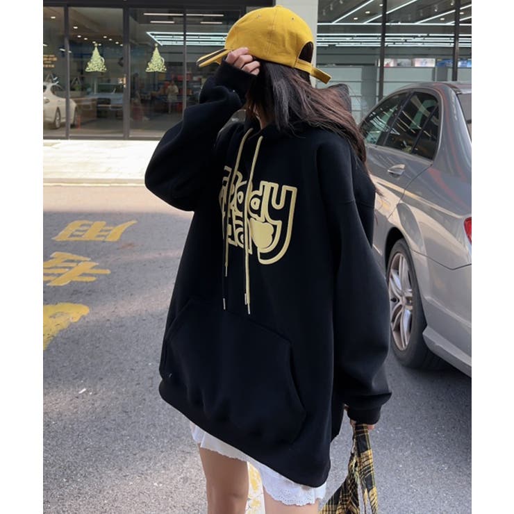 ビッグプリント裏起毛プルオーバーパーカー【AW】 | aimoha  | 詳細画像7 