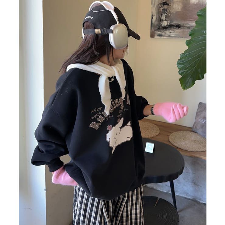 ゆるふわプリント裏起毛スウェット【AW】 | aimoha  | 詳細画像8 