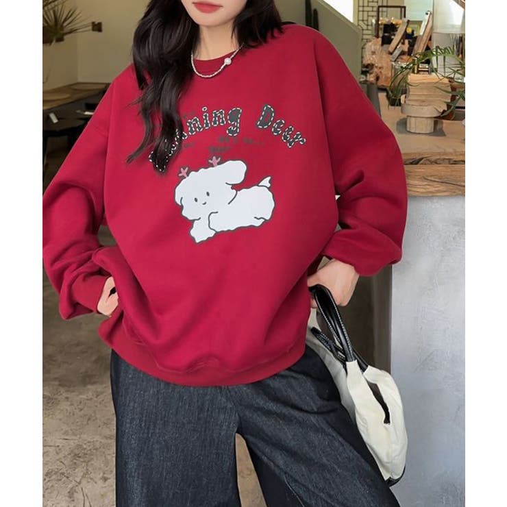 ゆるふわプリント裏起毛スウェット【AW】[品番：XT000011610]｜aimoha