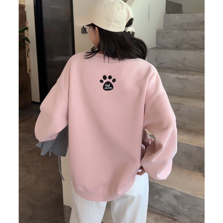 パウプリント刺繍裏起毛スウェット【AW】 | aimoha  | 詳細画像6 