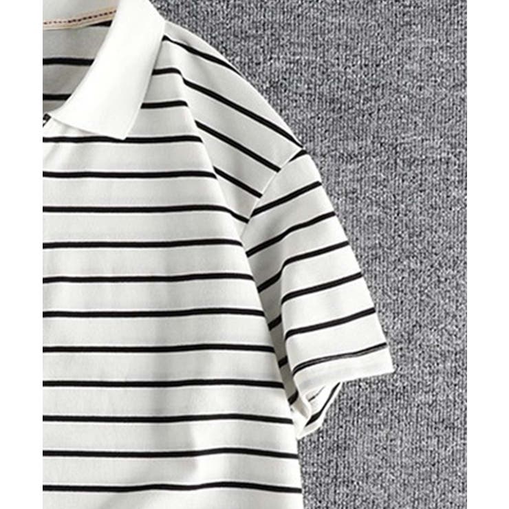 【aimoha MEN】ジップアップボーダーポロシャツ | aimoha men | 詳細画像2 