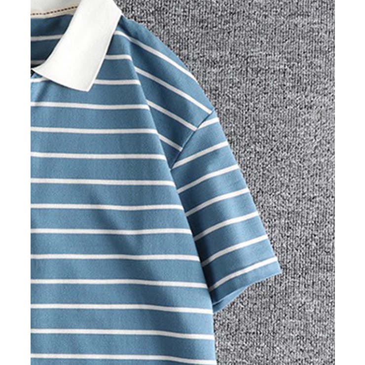 【aimoha MEN】ジップアップボーダーポロシャツ | aimoha men | 詳細画像5 