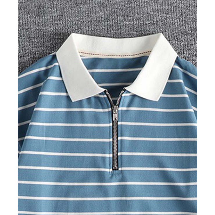 【aimoha MEN】ジップアップボーダーポロシャツ | aimoha men | 詳細画像6 