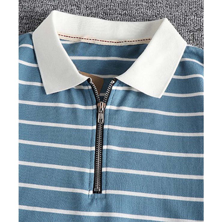 【aimoha MEN】ジップアップボーダーポロシャツ | aimoha men | 詳細画像7 