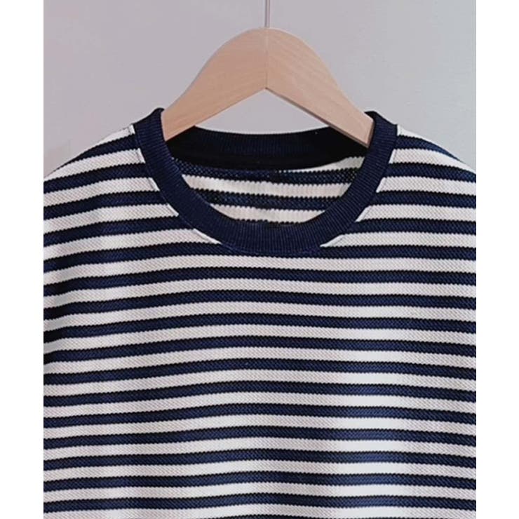 【aimoha MEN】ボーダークルーネックTシャツ | aimoha men | 詳細画像1 