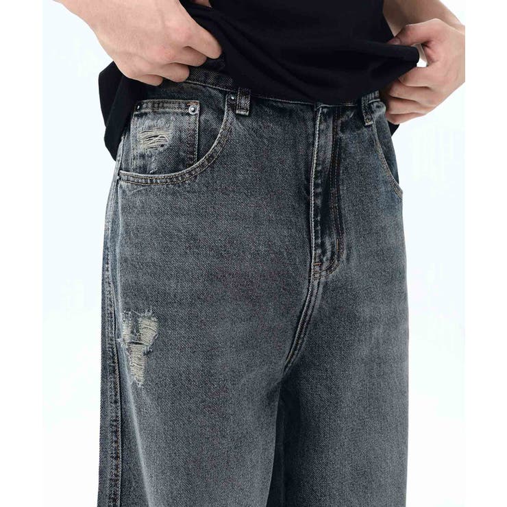 【aimoha neo】Grunge Style Wide Jeans | aimoha men | 詳細画像10 