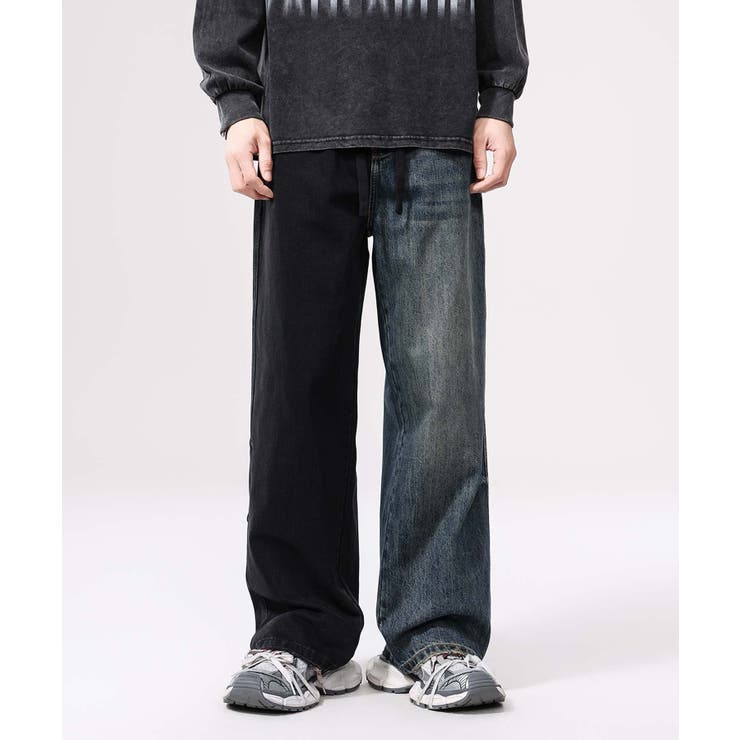 ブラック | 【aimoha neo】Urban Patchwork Denim | aimoha men