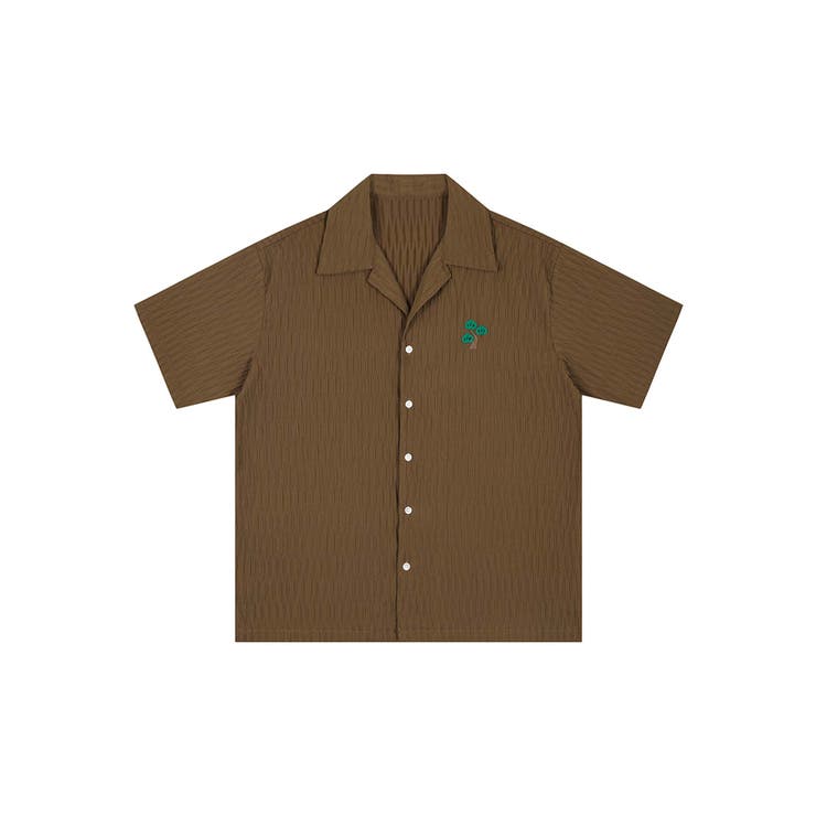 モカ | 【aimoha neo】ワンポイント刺繍オープンカラーシャツ | aimoha men