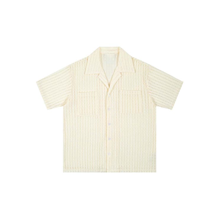 ライトベージュ | 【aimoha neo】Pinstripe Pocket Shirt | aimoha men