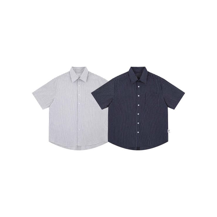 【aimoha neo】Dual Tone Stripe Shirt | aimoha men | 詳細画像1 