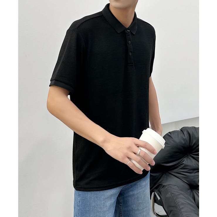 ブラック | aimoha men ソフトタッチデイリーポロシャツ | aimoha men