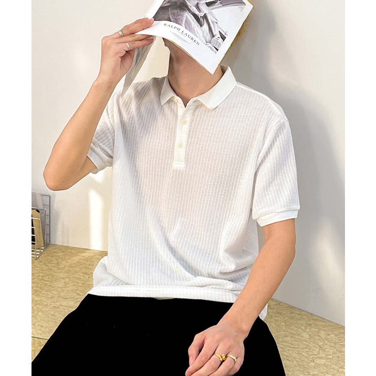 ホワイト | aimoha men リラックスフィットポロトップス | aimoha men