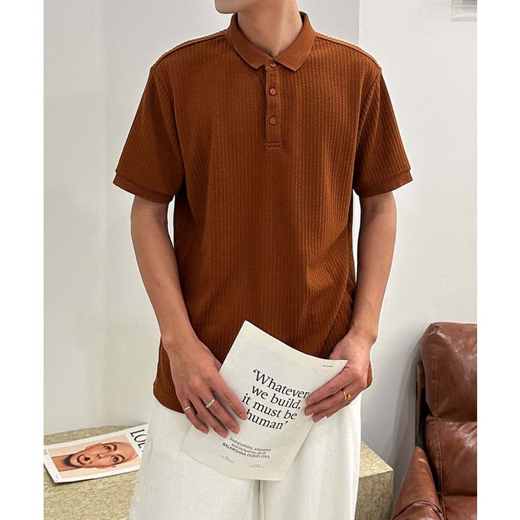 オレンジ | aimoha men リラックスフィットポロトップス | aimoha men