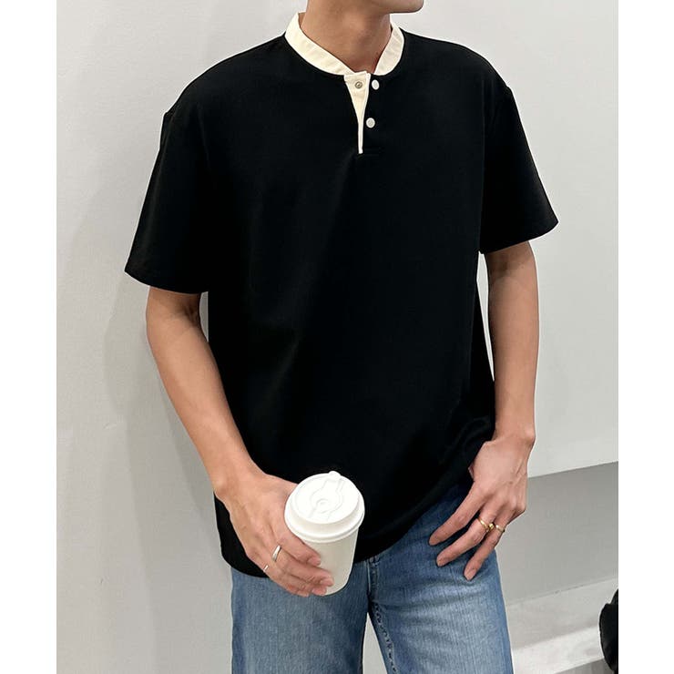 ブラック | aimoha men ナチュラルトーンポロトップス | aimoha men