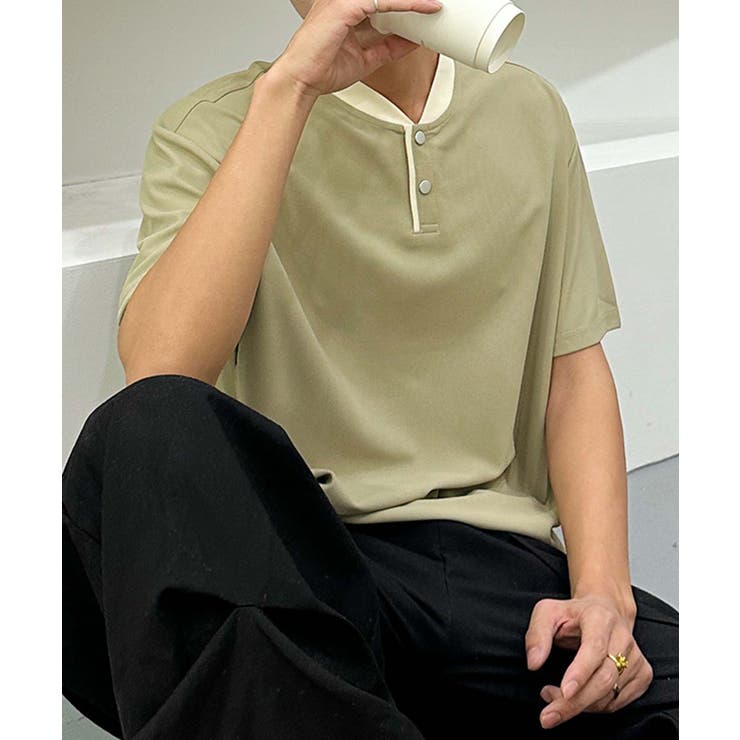 グレージュ | aimoha men ナチュラルトーンポロトップス | aimoha men