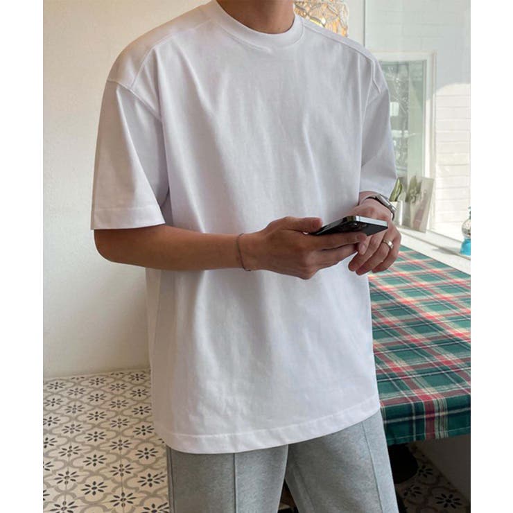 ホワイト | aimoha men ナチュラルトーンシンプルTシャツ | aimoha men