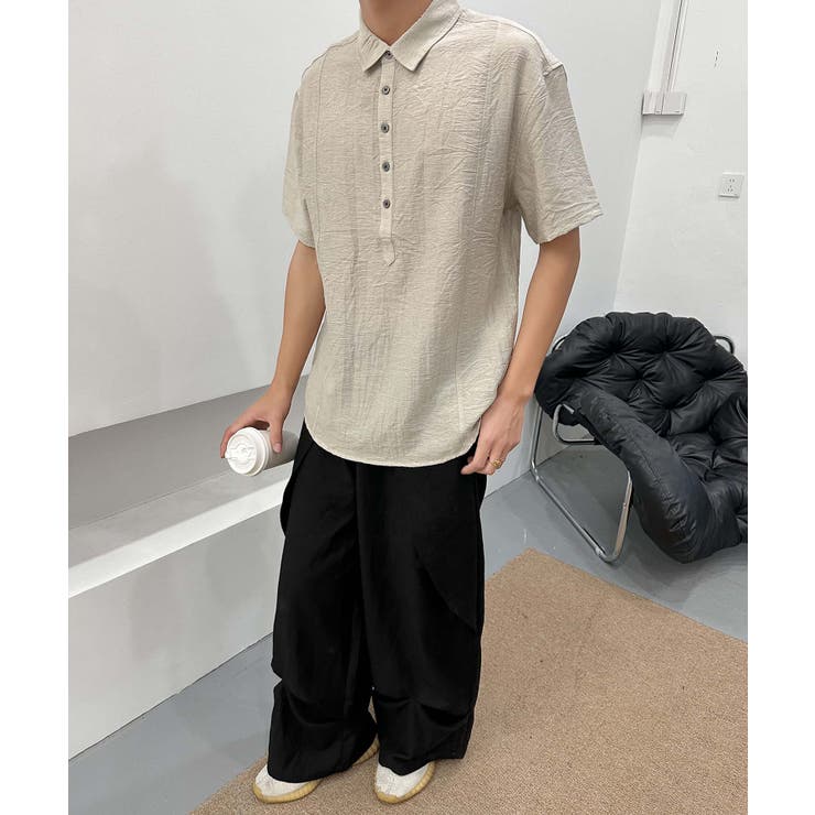 aimoha men ナチュラルカラーリネン風ポロシャツ | aimoha men | 詳細画像4 