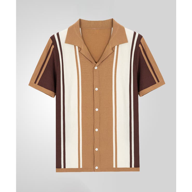 ブラウン | 【aimoha neo】Urban Retro Cuba Shirt | aimoha men