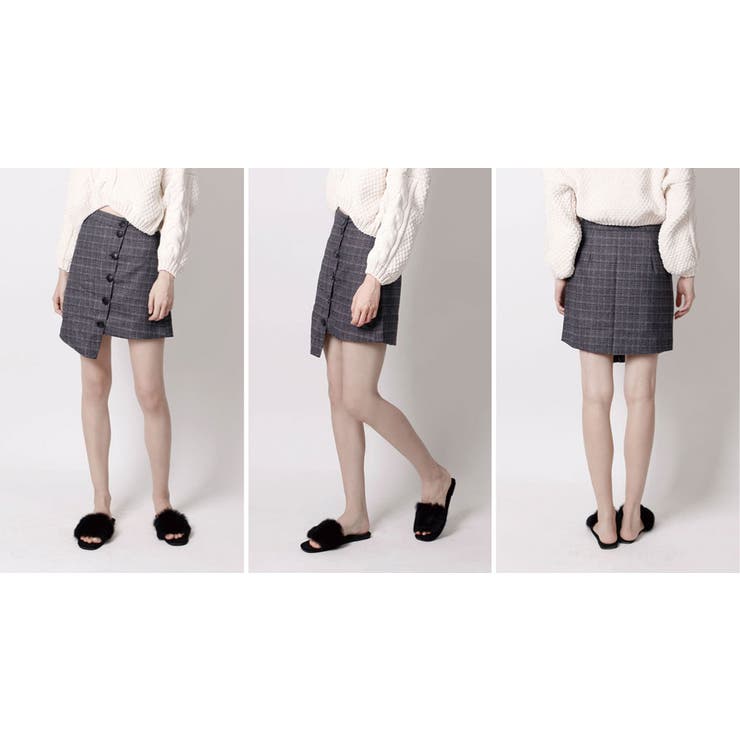 グレンチェッククロススカート チェック スカート | aimoha  | 詳細画像9 