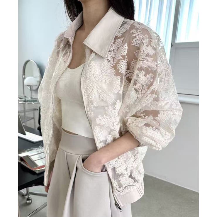 ボタニカルレースシアーブルゾン | aimoha  | 詳細画像2 