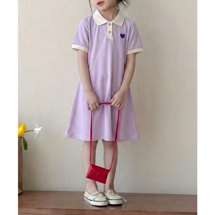 【aimoha-KIDS-】配色カラー半袖ワンピース | aimoha kids | 詳細画像10 