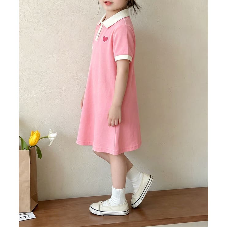 【aimoha-KIDS-】配色カラー半袖ワンピース | aimoha kids | 詳細画像13 