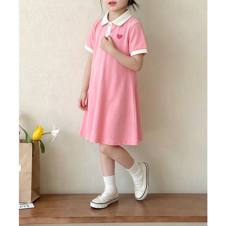 【aimoha-KIDS-】配色カラー半袖ワンピース | aimoha kids | 詳細画像4 