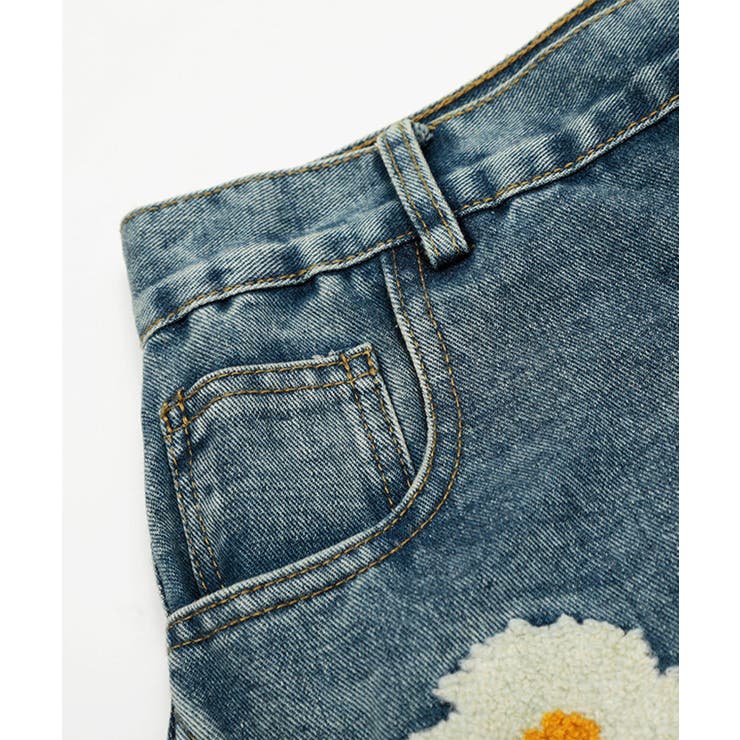 コクーン フラワーモチーフ デニムパンツ | HOOK | 詳細画像6 