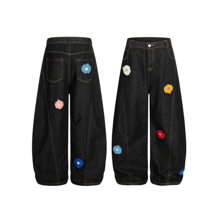 コクーン フラワーモチーフ デニムパンツ | HOOK | 詳細画像5 