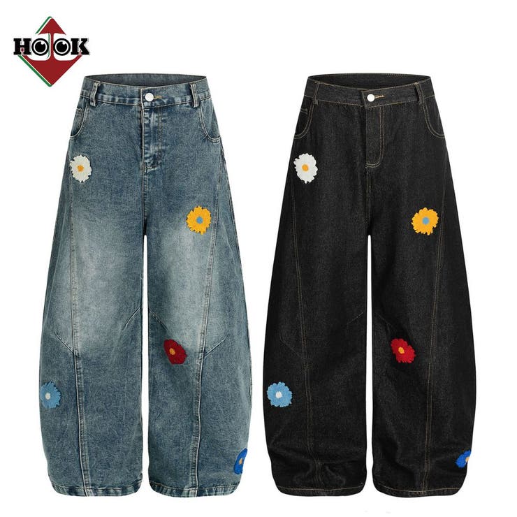 コクーン フラワーモチーフ デニムパンツ | HOOK | 詳細画像1 