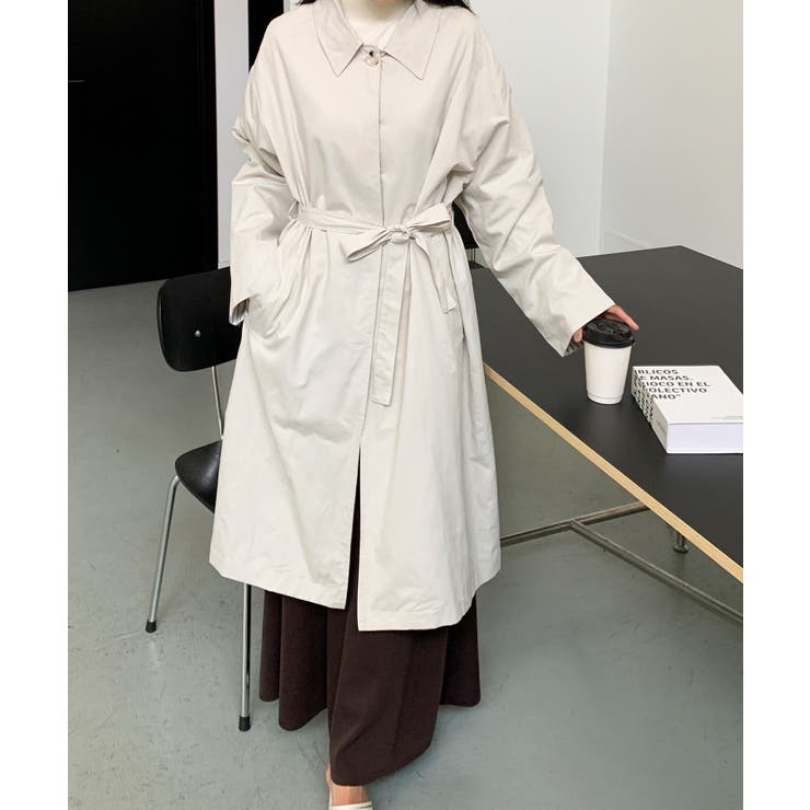 【BANICO】袖ストライプ ロングシャツコート | aimoha  | 詳細画像2 