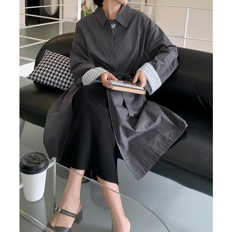 【BANICO】袖ストライプ ロングシャツコート | aimoha  | 詳細画像12 