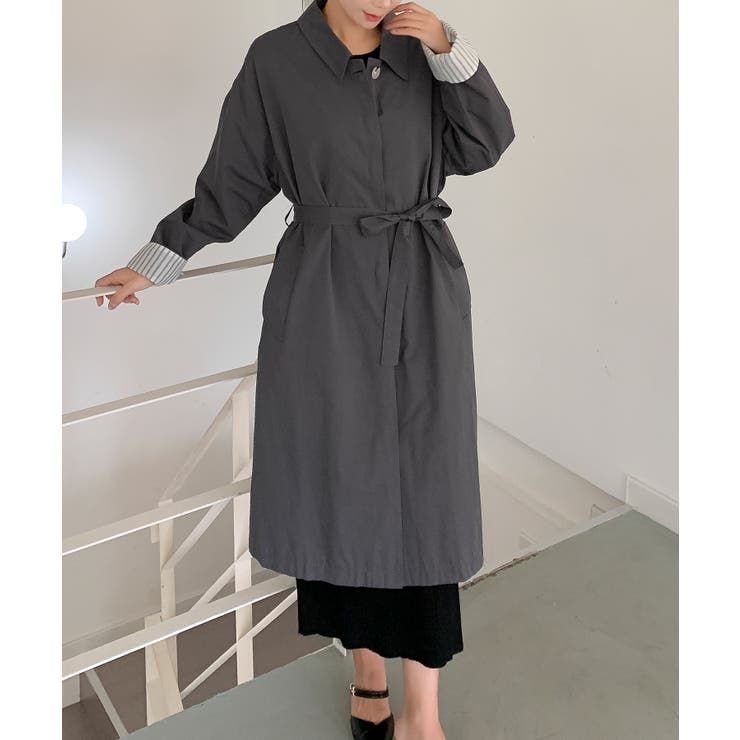 【BANICO】袖ストライプ ロングシャツコート | aimoha  | 詳細画像13 