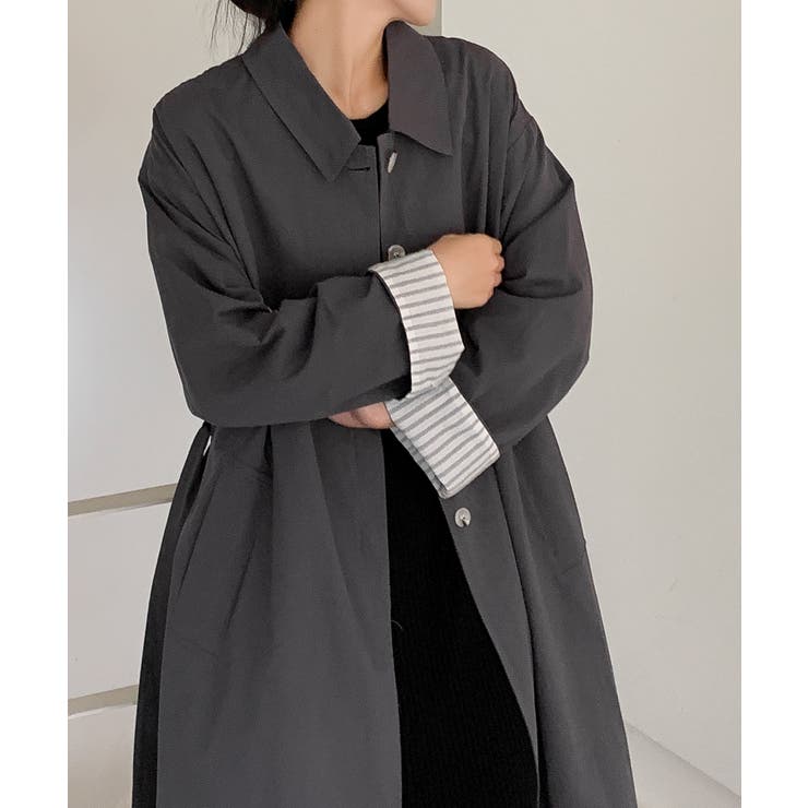 【BANICO】袖ストライプ ロングシャツコート | aimoha  | 詳細画像14 