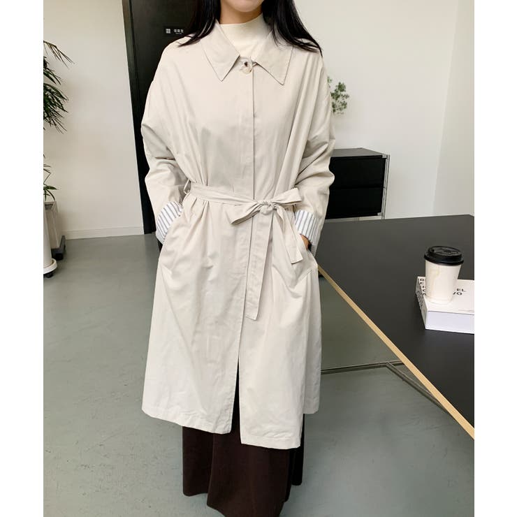 【BANICO】袖ストライプ ロングシャツコート | aimoha  | 詳細画像6 