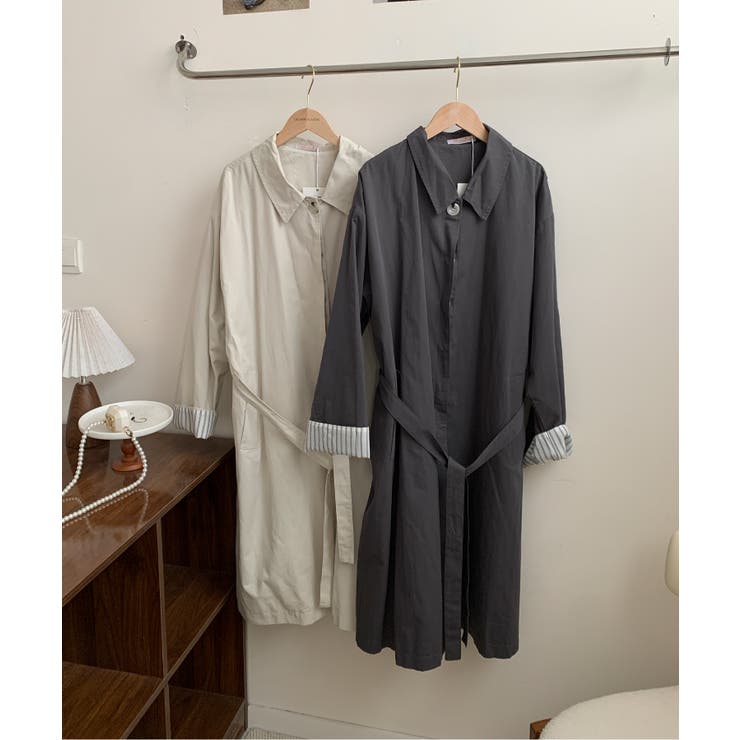 【BANICO】袖ストライプ ロングシャツコート | aimoha  | 詳細画像19 