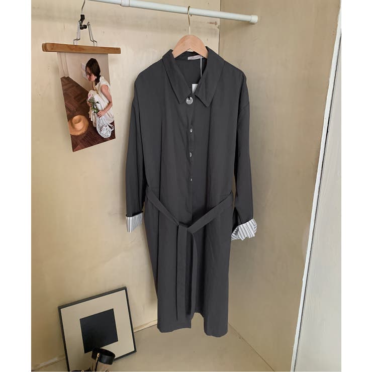 【BANICO】袖ストライプ ロングシャツコート | aimoha  | 詳細画像18 