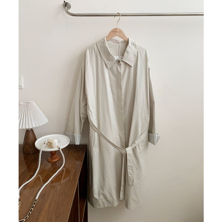 【BANICO】袖ストライプ ロングシャツコート | aimoha  | 詳細画像17 