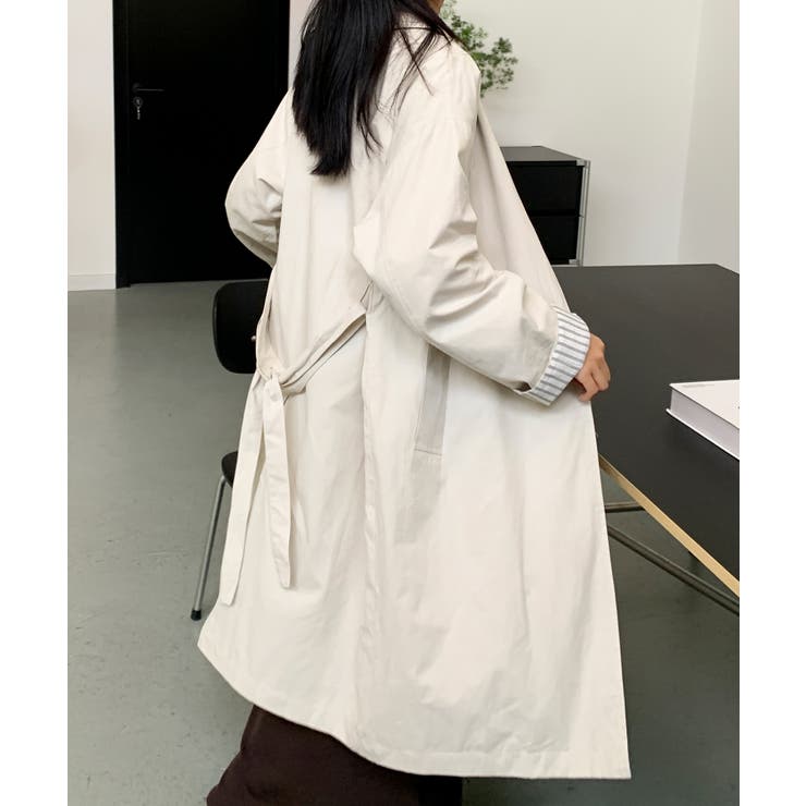 【BANICO】袖ストライプ ロングシャツコート | aimoha  | 詳細画像8 