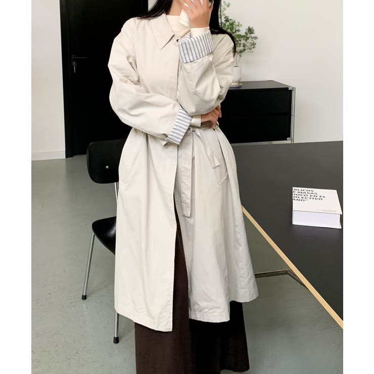 【BANICO】袖ストライプ ロングシャツコート | aimoha  | 詳細画像7 