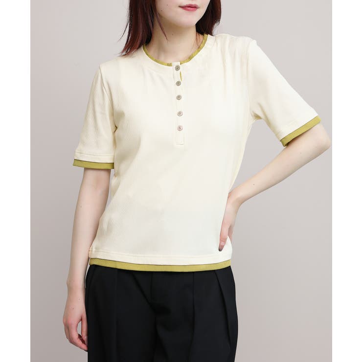 バイカラーヘンリーTシャツ | aimoha  | 詳細画像4 
