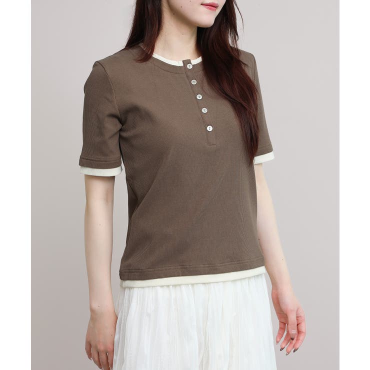 バイカラーヘンリーTシャツ | aimoha  | 詳細画像10 