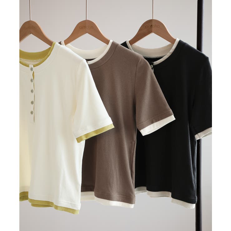 バイカラーヘンリーTシャツ | aimoha  | 詳細画像25 