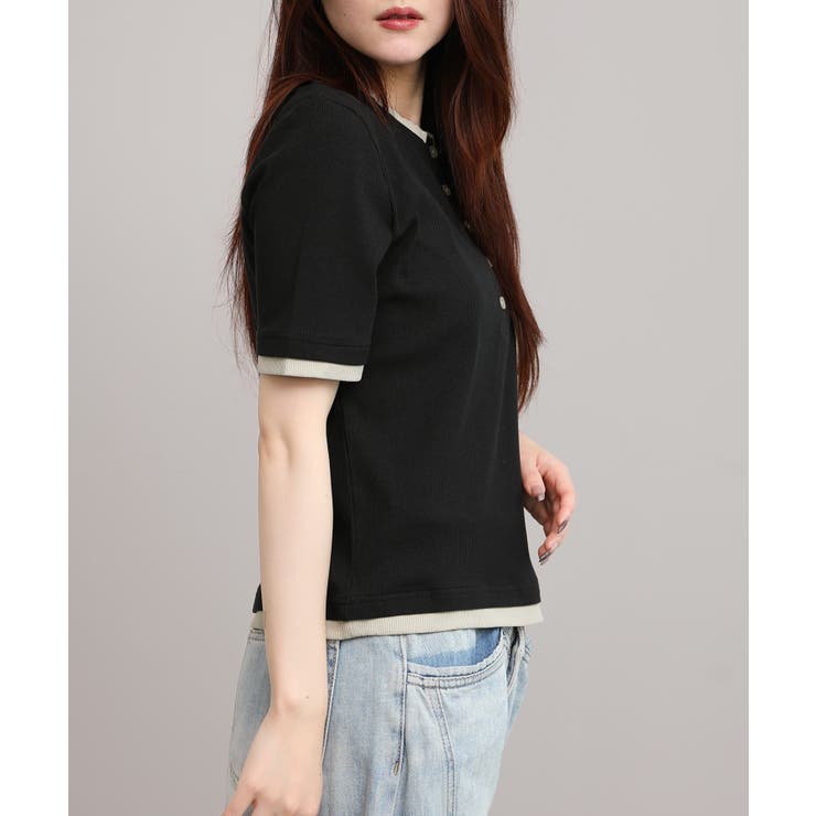バイカラーヘンリーTシャツ | aimoha  | 詳細画像19 