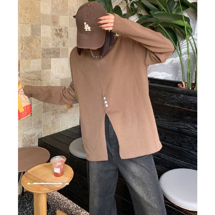 コーヒー | フロントスリットデザインTシャツ ロンT カットソー | aimoha 