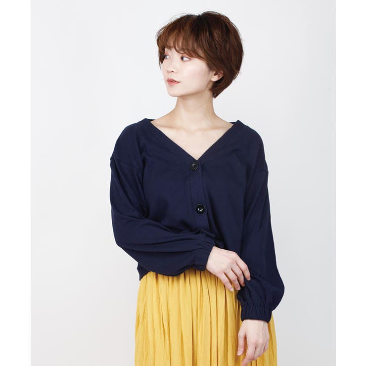 NAVY | ワッフルショート丈カーディガン カーディガン レディース | aimoha 