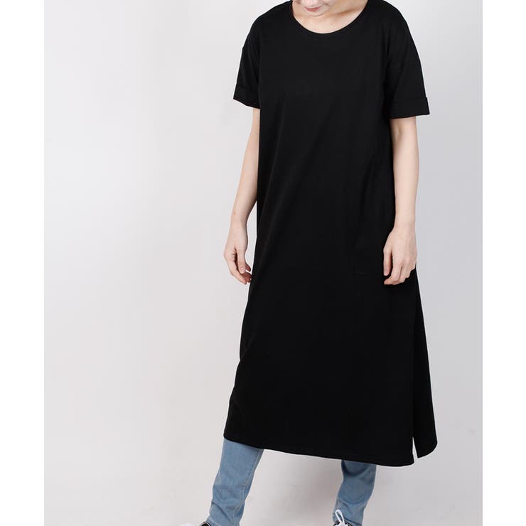 コットンTシャツワンピース ロングワンピース Tシャツワンピース
