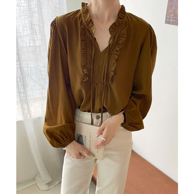 韓国風ピンタックブラウス ブラウス 長袖 | aimoha  | 詳細画像4 