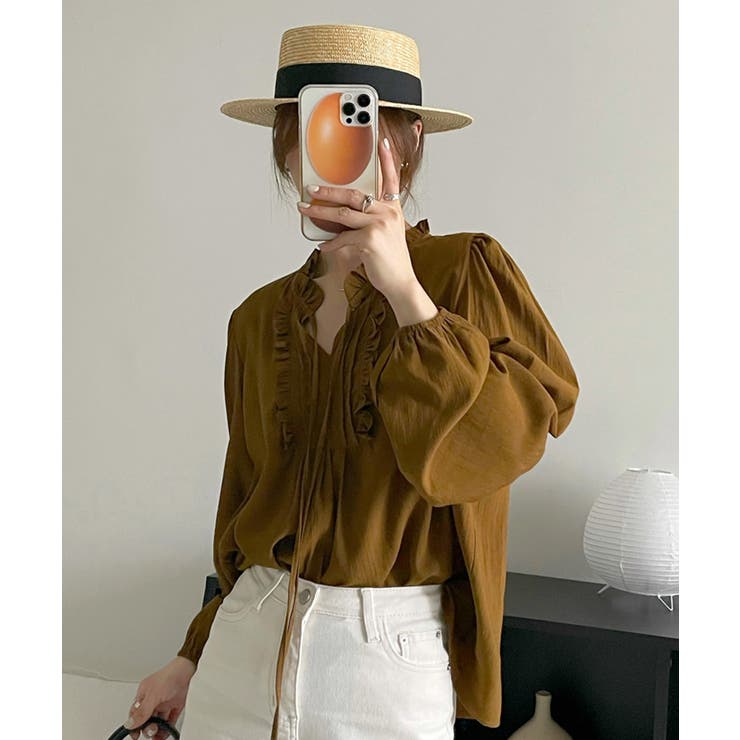 韓国風ピンタックブラウス ブラウス 長袖 | aimoha  | 詳細画像6 