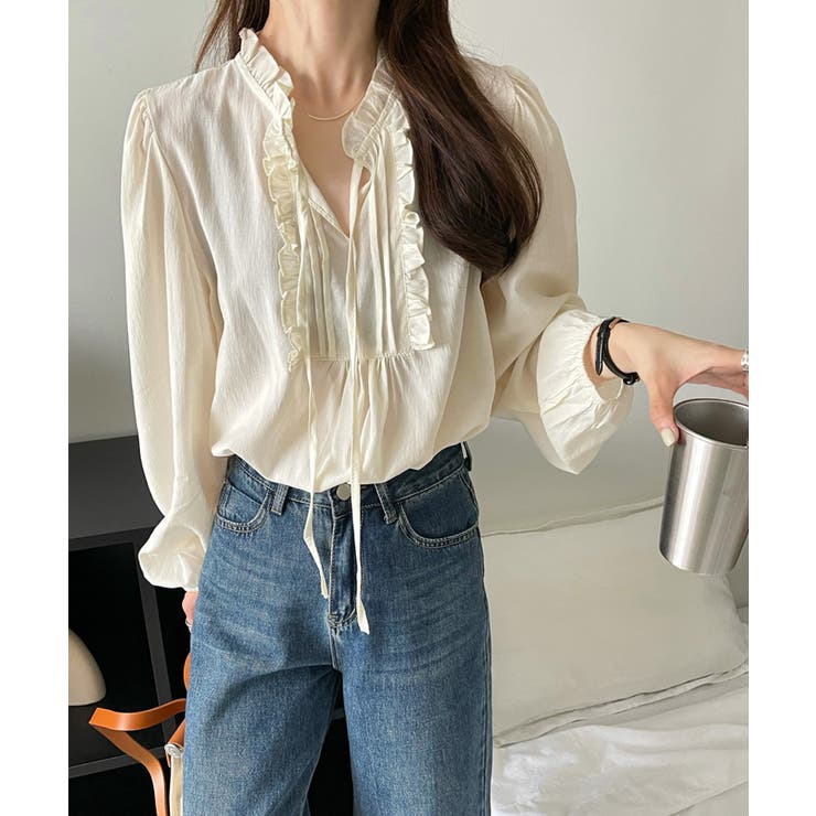 韓国風ピンタックブラウス ブラウス 長袖 | aimoha  | 詳細画像8 